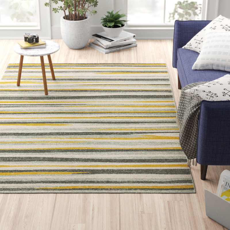 Chinnock Flatweave Yellow/Grey Area Rug, Rectangle 200 x 290cm