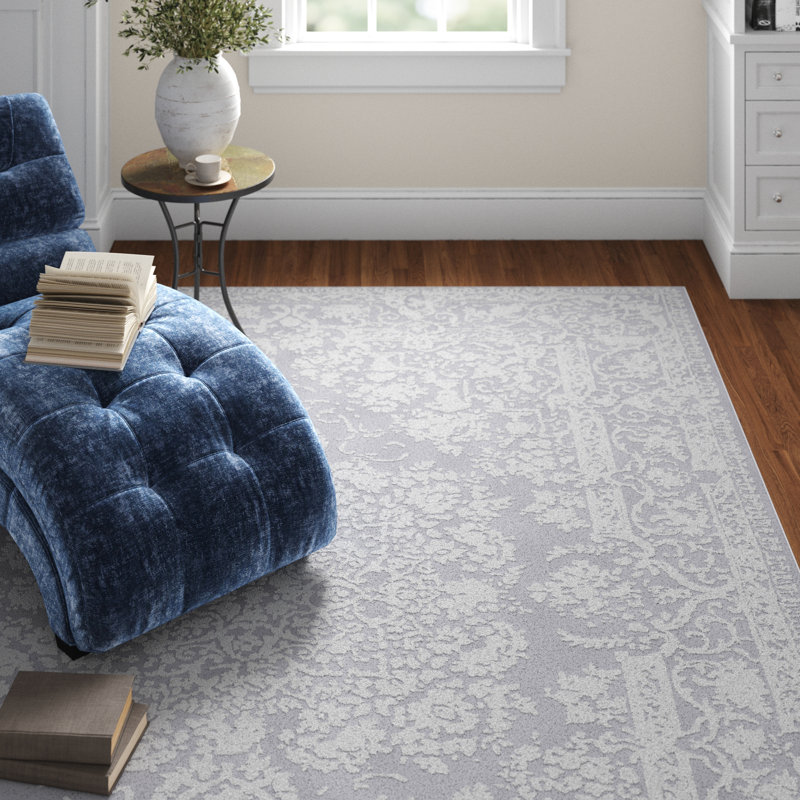 Ketaki Oriental Gray/Light Gray Area Rug, Rectangle 8' x 10'