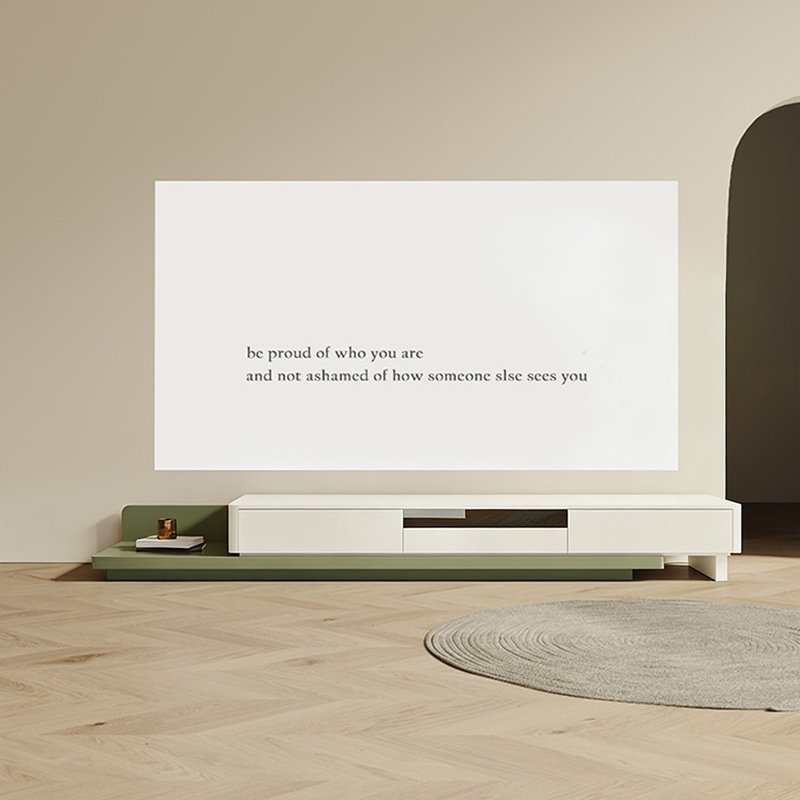 Meuble télé moderne en bois manufacturé blanc