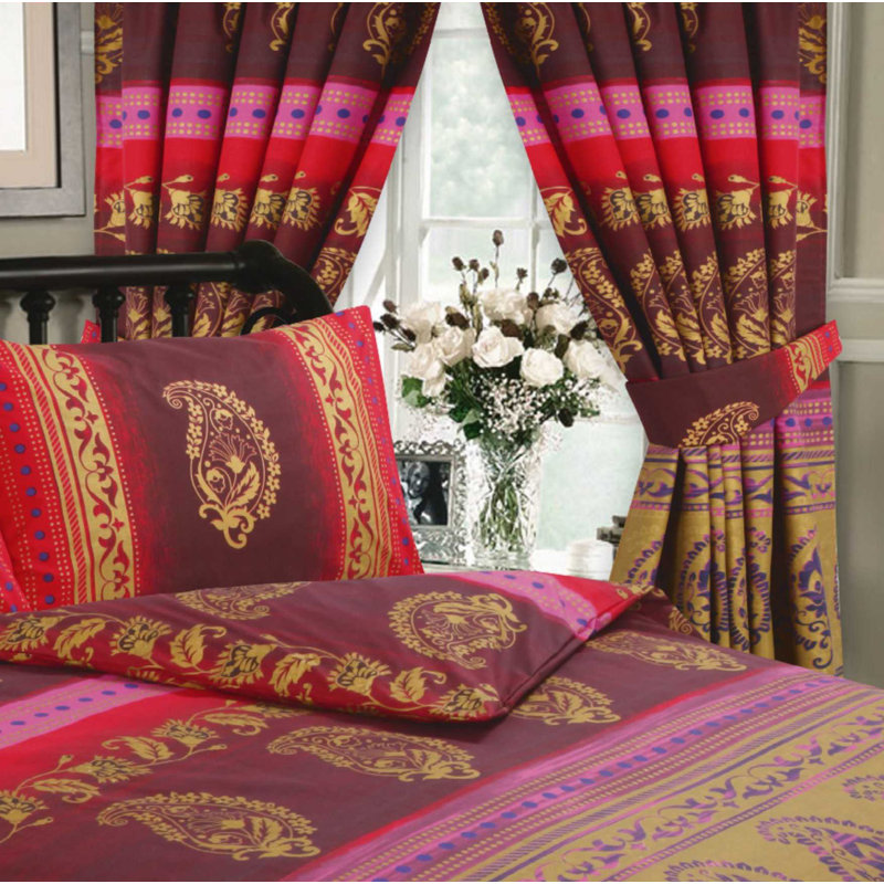 KASHMIR Cryal Pencil Pleat Semi Sheer Curtains, Fuchsia