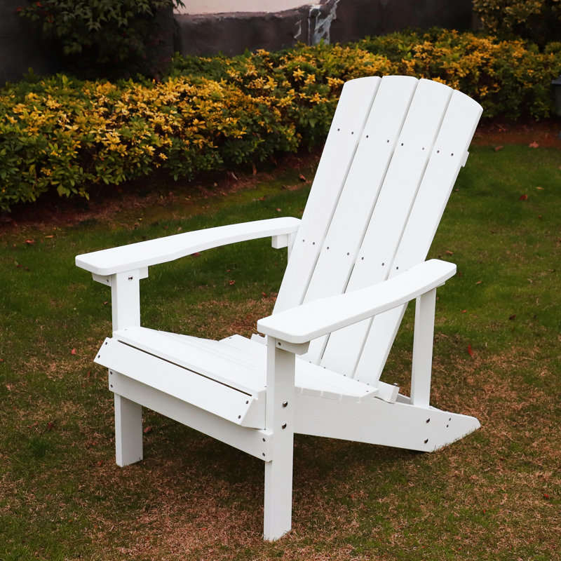 Chaise Adirondack en plastique Yonds, Blanc