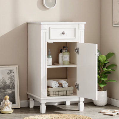 Blue French 18" Bath Vanity with Ceramic Sink & Soft-Close Door