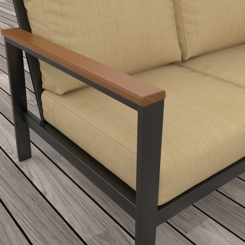 Townsend Loveseat with Sunbrella® Cushion, Sunbrella Calm Laurel, Brown