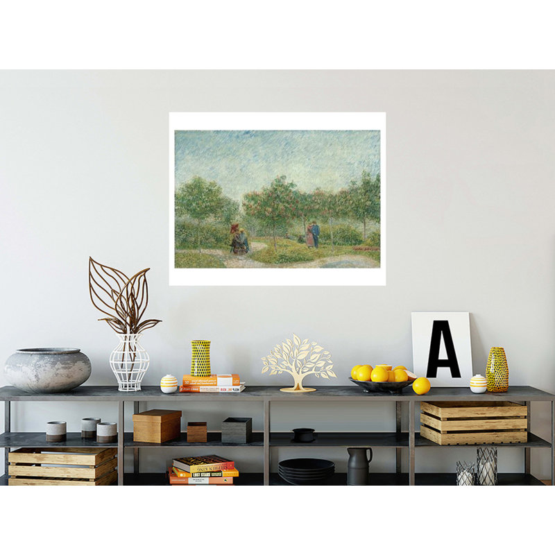 «Garden with Courting Couples: Square Saint-Pierre» par Vincent van Gogh - Impression Giclée, H 32 po x l 40 po