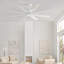 Ventilateur de plafond d'intérieur avec éclairage fileté, pales en ABS blanc mat et télécommande portative Génération Lighting-1925918637