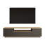 Meuble télé moderne avec portes à pousser, pin atlantique et anthracite, 70,9 po x 17,6 po x 17,5 po | 100% panneau de particules enduit de mélamine, épaisseur: 0,7 pouce | Conception élégante et fonctionnelle pour le salon et les espaces de divertissement, assemblage facile-1546608542