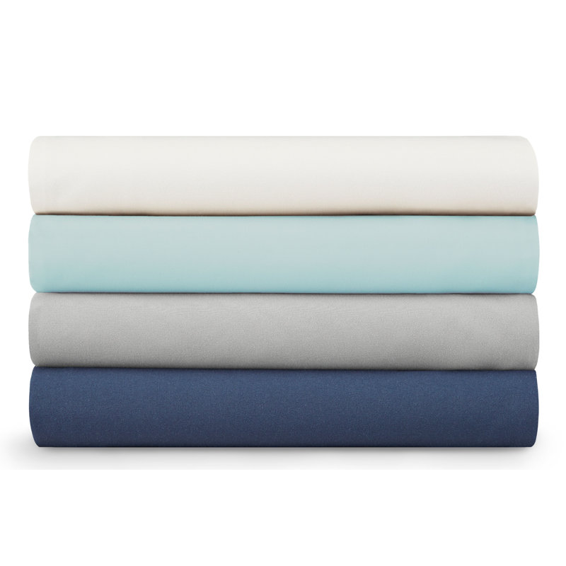 Ensemble de draps 100% satin de coton 400 fils Regatta, Blanc, Très grand