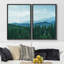 "Blue Mountain Range Green Forest Trees", impression de paysage sur toile, 2 pièces-92285529-92285530