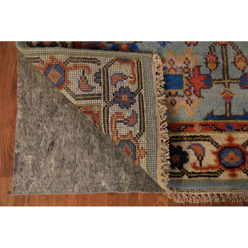 Tapis décoratif floral bleu Oushak 4 x 6