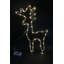 31 x 50cm Standing Reindeer Silhouette LED Hemp Rope Lights, Warm White Battery Operated Christmas Decoration for Home and Garden