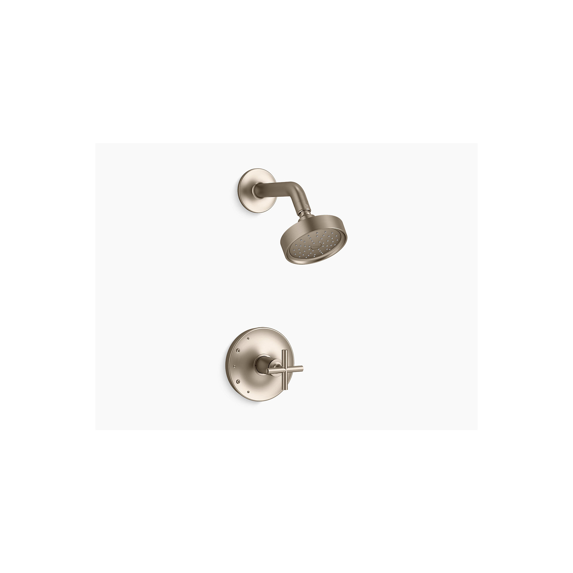 Purist Shower Trim, Vibrant Brushed Bronze, Cross Handle