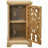 30.5" Tall Vintage Hollow Carved Door Wood End Table With Storage Shelf For Living Room, Natural Finish
