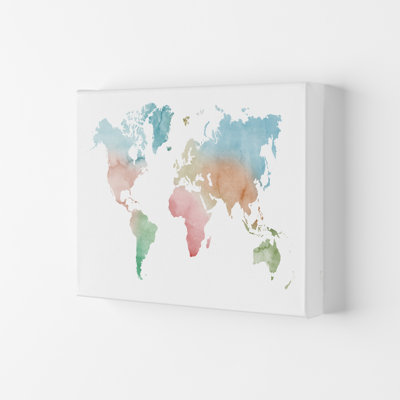 Watercolour World Map - Pastels - Print
