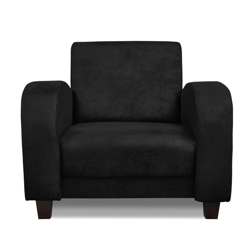 Upholstered Club Chair, Schwarz