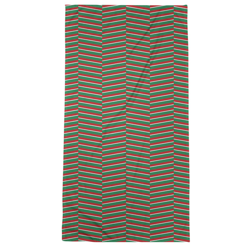 Bath Towel, Red/Green, Poly/Cotton