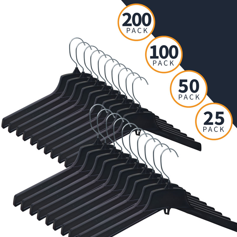  Cintre en plastique recyclé robuste pour robe / chandail / chandail, Paquet de 50