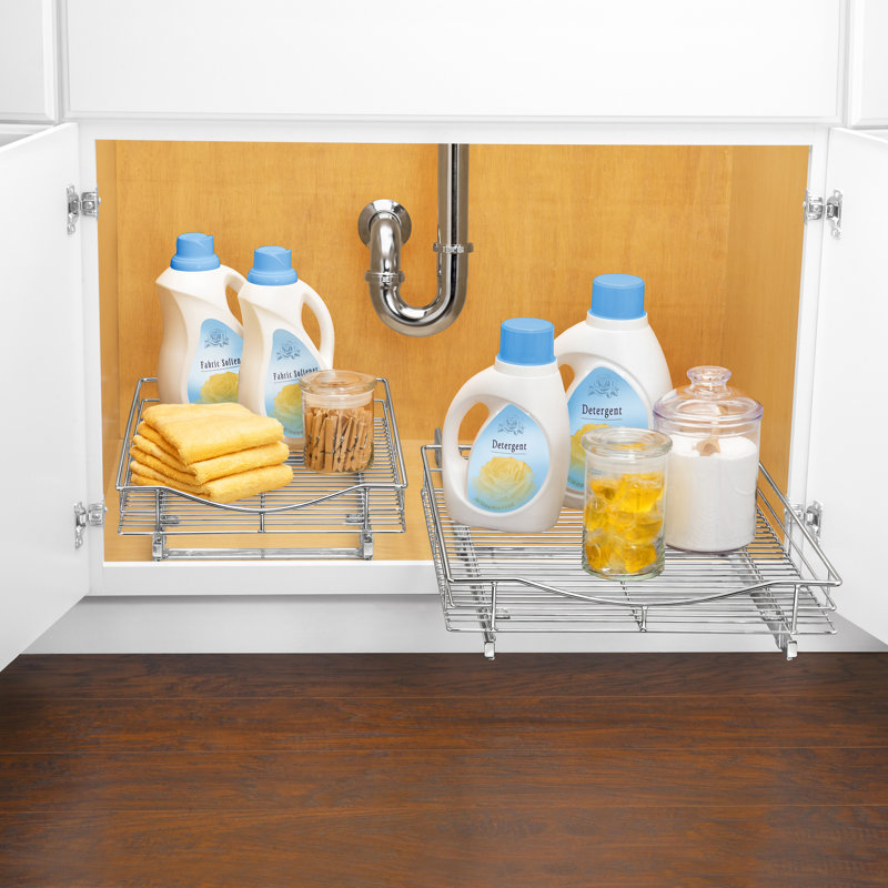 Chrome 11" x 18" Slide Out Cabinet Organizer