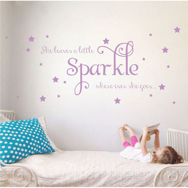 Décalcomanie murale sparkle, H 26 po x l 65 po x P 0,01 po, Lilas