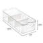 iDesign Recycled Plastic Crisp Large Divided Produce Storage with Handles, Clear Bin