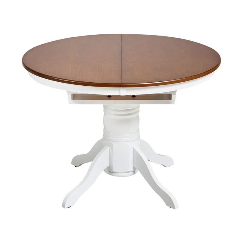 Mondello 150 " Extendable Round and Oval with Solid Wood Base Dining Table, Brown