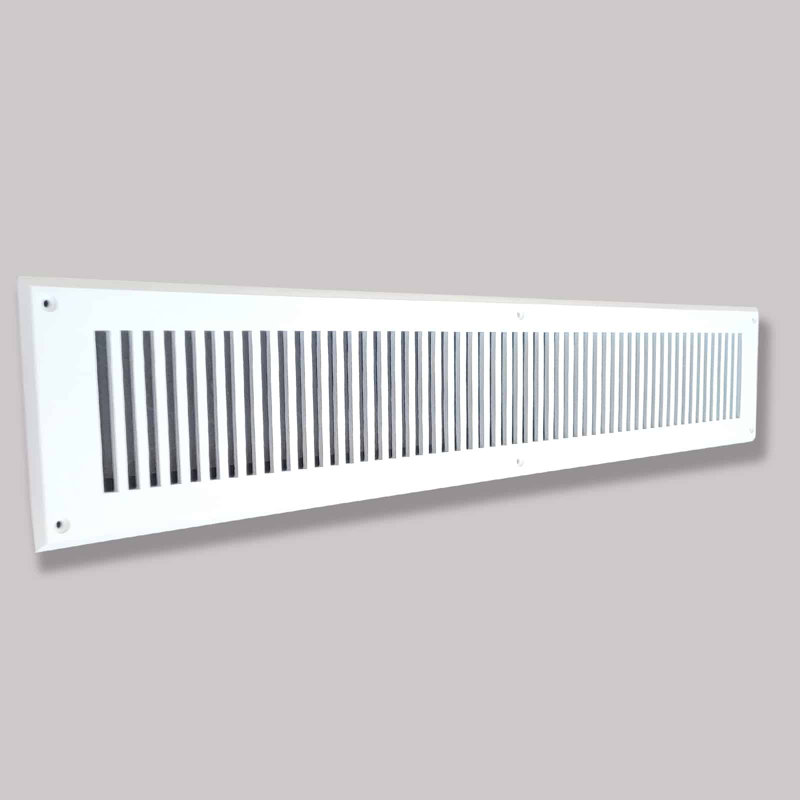 Retour mural en fonte d'aluminium, Blanc, 30" L x 4" W x 0.6" H