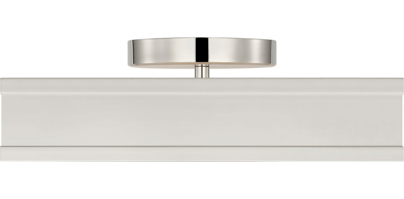 Dupont Square Semi Flush, Polished Nickel, 4" H x 12" W x 12" D