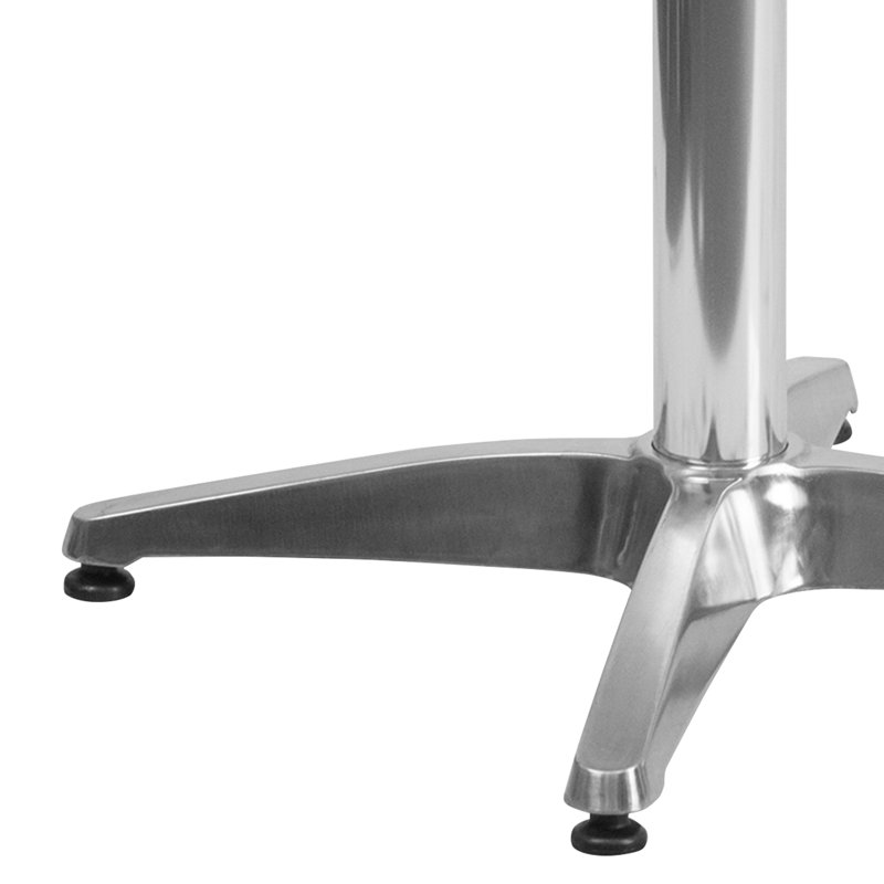 Round Aluminum Indoor-Outdoor Table with Base, 80cm W x 80cm D