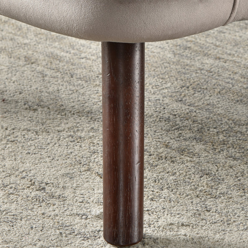 Bentleyville Upholstered Accent Chair with Ottoman, Gray Velvet