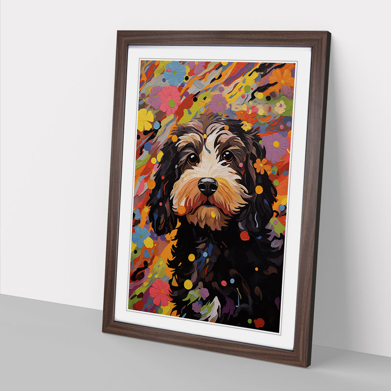 Single Picture Frame Print on Wood, Walnut Framed, 64cm H x 46cm W