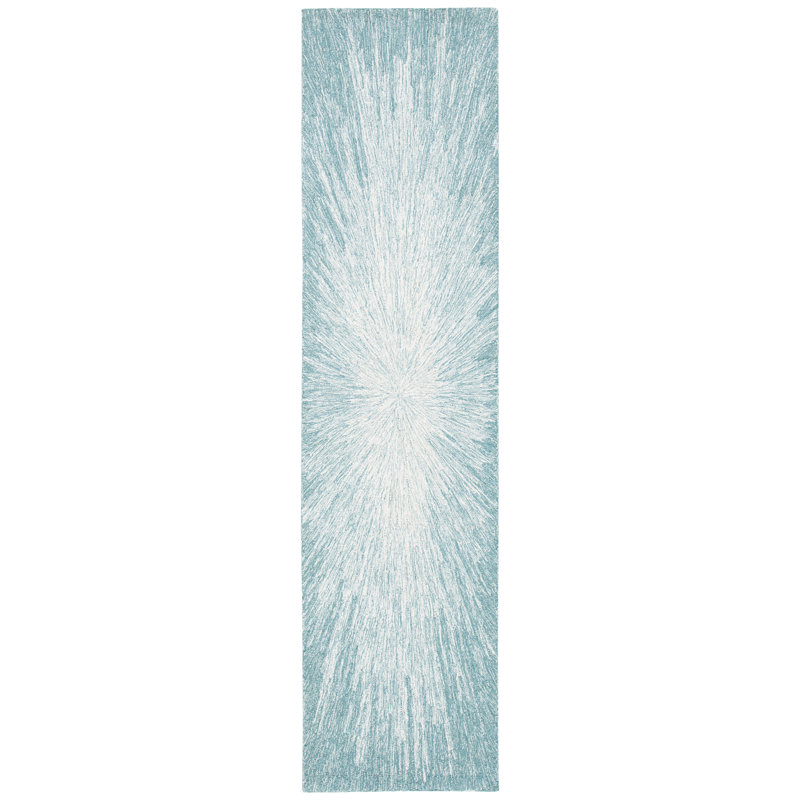 Balakrishna Micro-Loop Hand Tufted Wool And Cotton With Latex Abstract Rug, Runner 2'3" x 9'