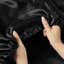 Drap de luxe divisé 7 pièces en satin 100% satin noir, texture douce et lisse, 1 plat, 2 ajustés, 4 taies d'oreiller froissées, doux,