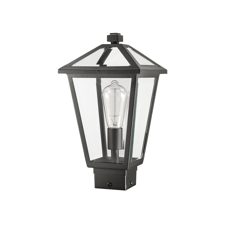 Anaye Pier Mount Light, Black, Beveled, 15" H x 8.25" W x 8.25" D