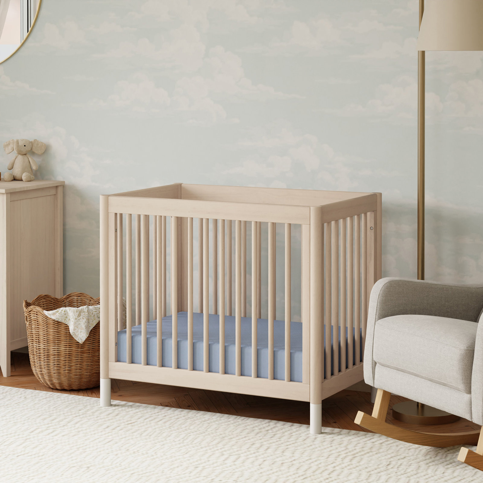 Gelato Pine 4-in-1 Convertible Crib, Washed Natural/White