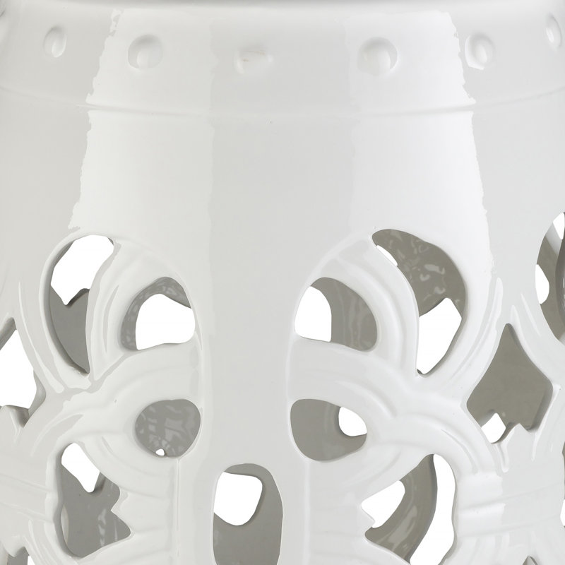 Fetterman Porcelain Accent Stool, Off-White