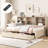 Exquisite Twin Daybed With Side Bookshelves, Charging, Natural Compartments, Drawers, , Wood Look-462935510