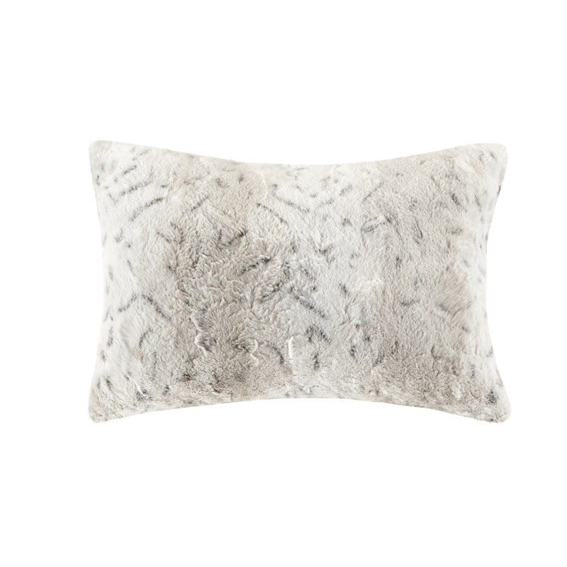Ensemble d'édredon en fausse fourrure de luxe Zuri, Édredon pour lit double / grand + 2 taies décora, Sable