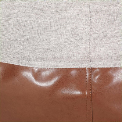 Fauteuil à billes de 5 pieds pour adultes - Tissu et amp; Similicuir - gris clair & amp; Brun café | Gris clair + brun | Rond