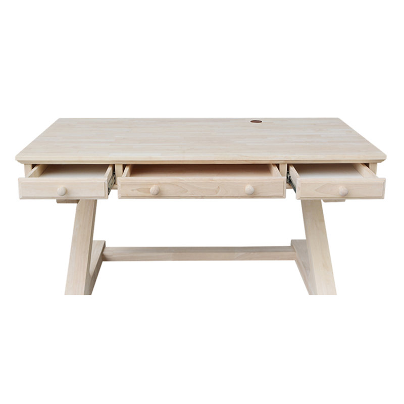 Gidney Solid Wood Writing Desk, Unfinished