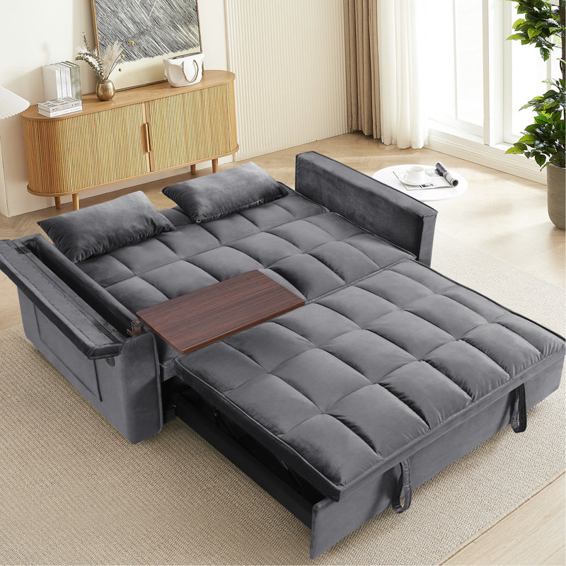 31 lits pliables avec housse en velours, dossier réglable, table d'appoint, sac de rangement et oreillers, lit gris foncé, pliable, coussins pour se détendre