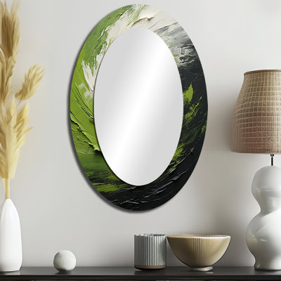 Miroir mural vert moderne Serene Spiral Dreams I - Green