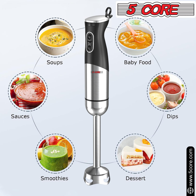 GE Immersion Blender | Handheld Blender for Shakes, Smoothies, Baby Food,  Soups & More | 2-Speed Functionality | Easy Clean Kitchen Essentials | 500