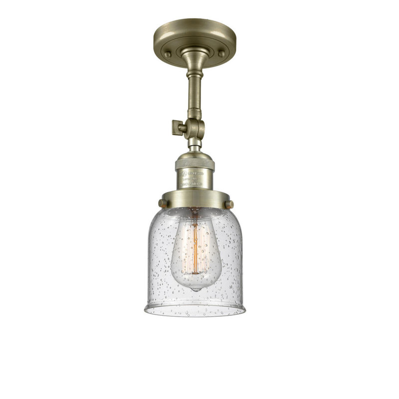 Applique murale 1 lumière 8 po Bell, Laiton antique, Grainé, Ampoule non incluse