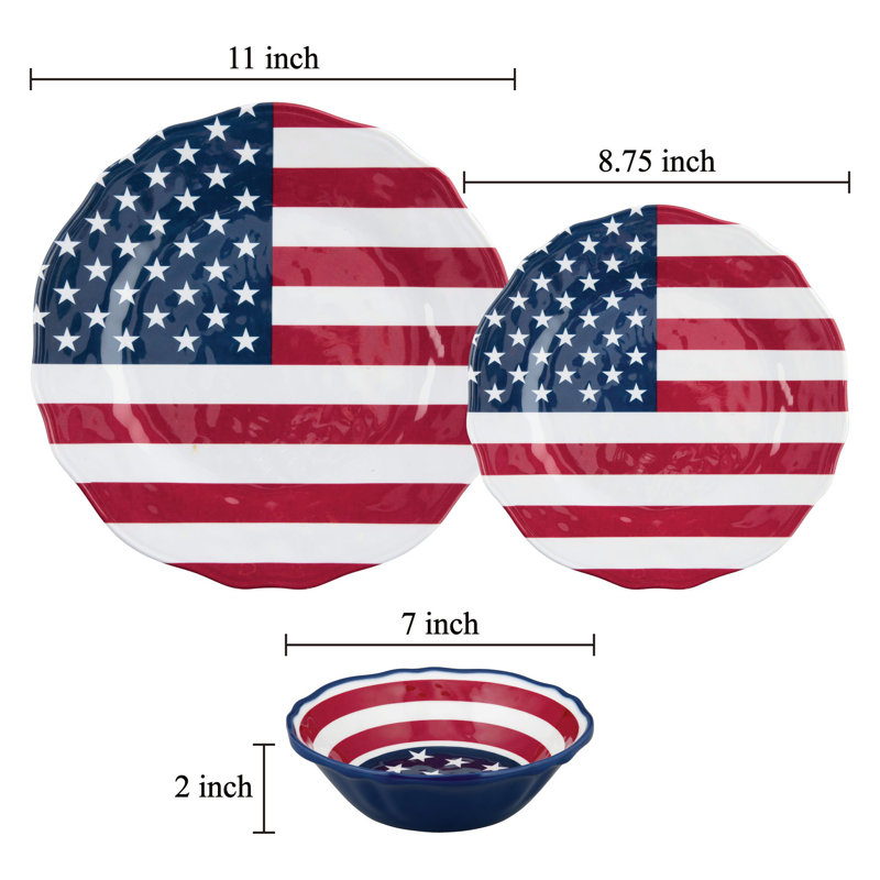 Aracelys Melamine Dinnerware Set 3 Piece - Service for 4