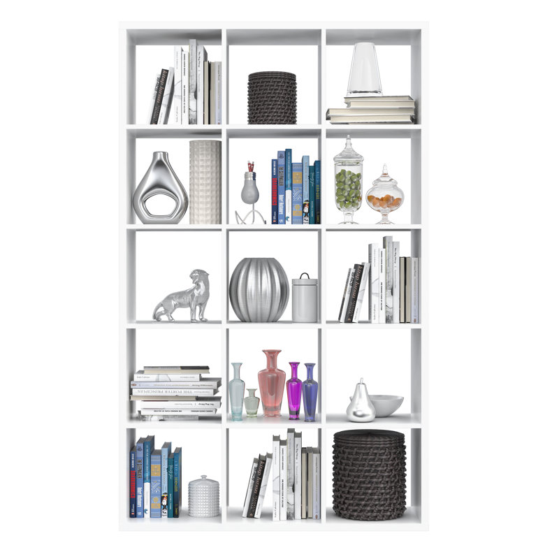 176.3cm H x 107.2cm W Standard Bookcase, Matt White