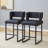 Faux Leather Upholstered Counter Bar Stool (Set of 2)-1244729689-1244846697