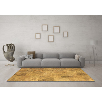 Tapis contemporains brun lavable à la machine 2625