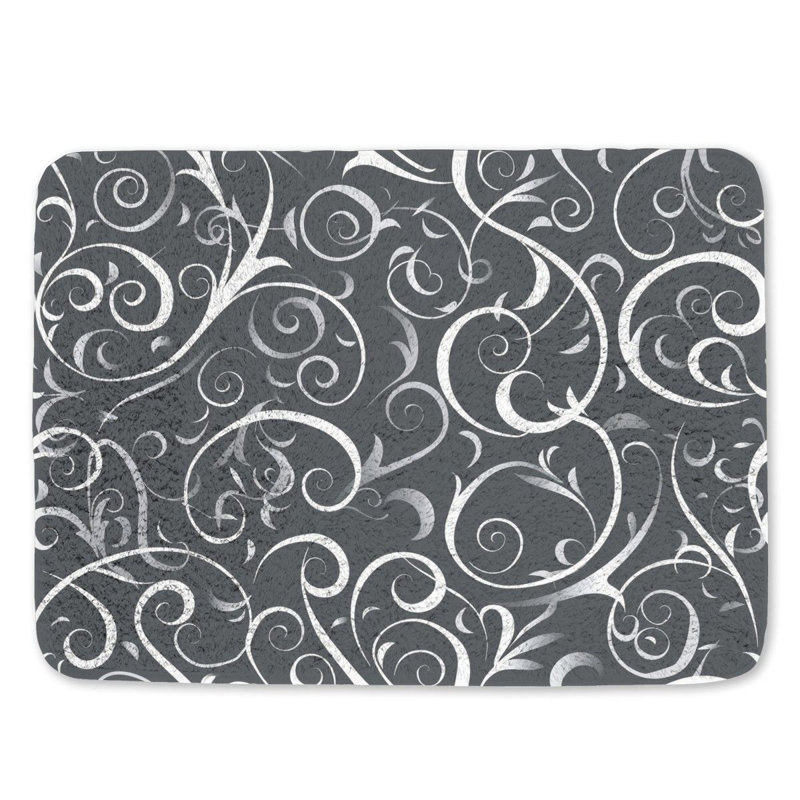 Genetta Microfiber / Microsuede Non-Slip Bath Mat, 21"W x 34"L