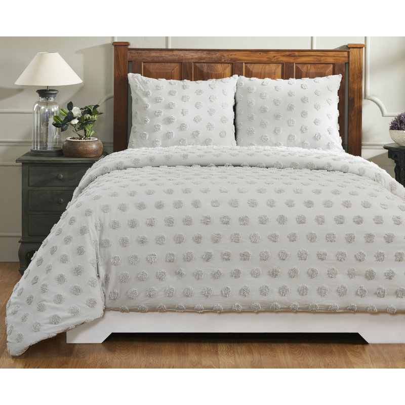 Ensemble d'édredon 100% coton à rayures avec taies décoratives, Gris, Édredon pour lit simple + 1 taie décorative stan