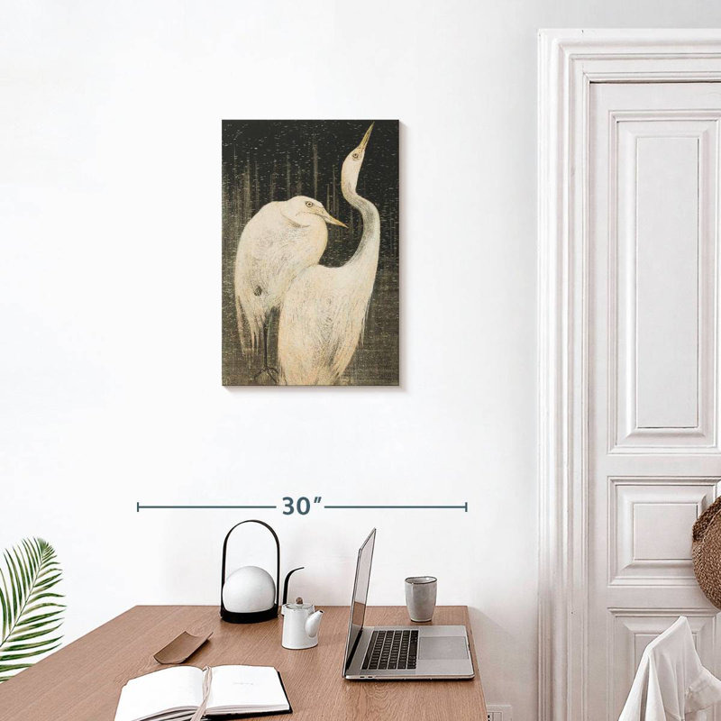 Brampt Twee Zilverreigers, 24" H x 16" W