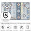 Tapis aztèque à motif marocain lavable à la machine Wymond avec envers antidérapant-111815243